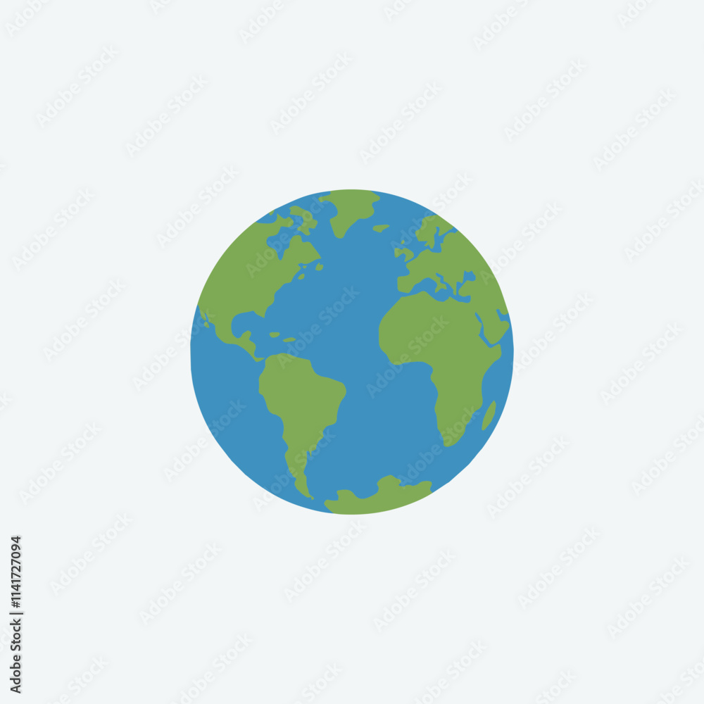 Fototapeta premium Planet Earth icon Earth day flat symbol