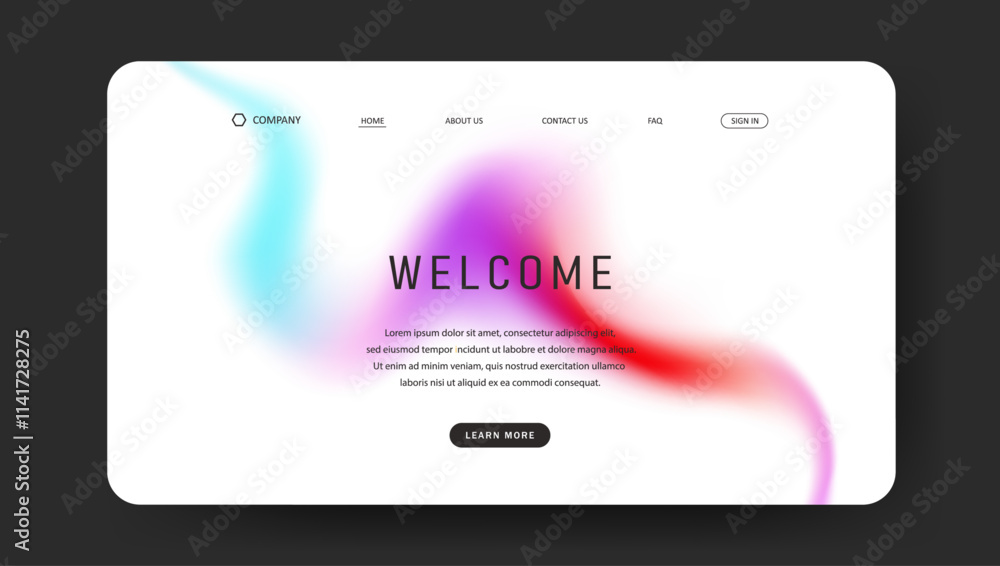 Abstract wave futuristic design of landing page. retro gradient mesh website design Abstract wave futuristic design of landing page. retro gradient mesh website design