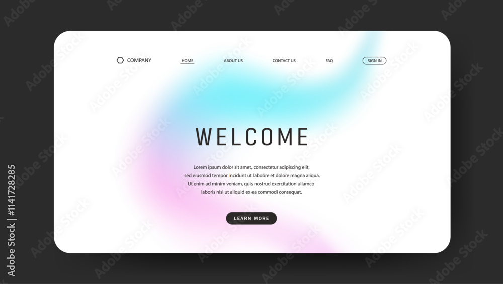 Abstract wave futuristic design of landing page. retro gradient mesh website design Abstract wave futuristic design of landing page. retro gradient mesh website design