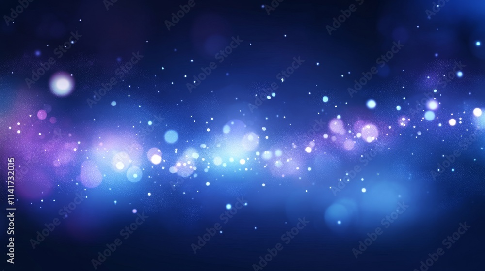 Blue and Purple Light Bokeh, Sparkling Abstract, Cosmic Glow, Starry Night Sky Blue and Purple Light Bokeh, Sparkling Abstract, Cosmic Glow, Starry Night Sky