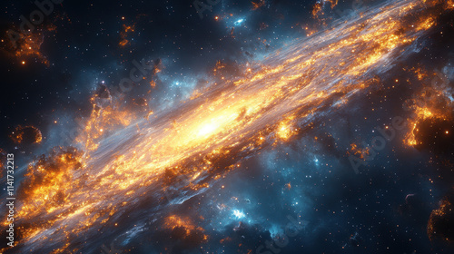 Expansive Cosmic Explosion Depicting the Birth of the Universe in Vivid Colors photo