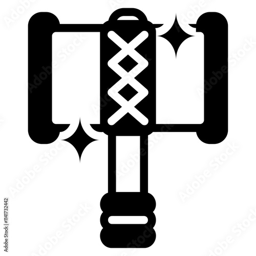 Hammer black glyph style icon