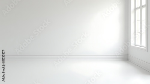 Wallpaper Mural Empty sunlit room with large window, perfect for interior design inspiration, Generative AI Torontodigital.ca