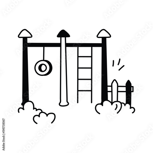 Icon of a play area with swings and climbing structures