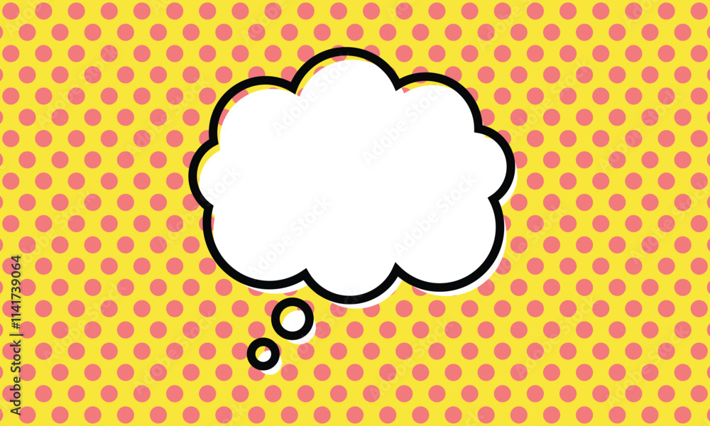Pop art think, speech bubble on dotted background with copy space text. Editable Stroke Pop art think, speech bubble on dotted background with copy space text. Editable Stroke