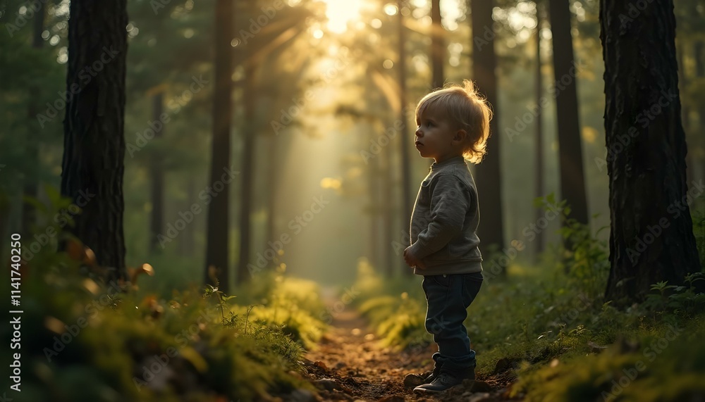 A boy walking through the forest. A peaceful and serene scene capturing the child’s connection with nature, surrounded by trees and the calm beauty of the woodland environment. A boy walking through the forest. A peaceful and serene scene capturing the child’s connection with nature, surrounded by trees and the calm beauty of the woodland environment.
