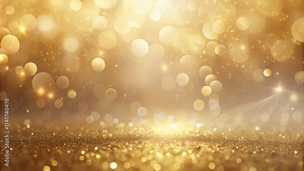 Golden Glitter Background with Sparkling Lights and Bokeh Effects Golden Glitter Background with Sparkling Lights and Bokeh Effects