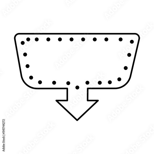 Retro billboard sign line simple vector illustration