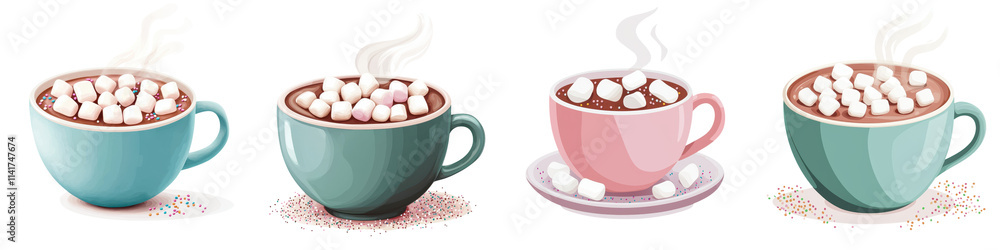 Cozy Cups of Warm Hot Chocolate with Marshmallow Toppings for a Festive Winter Gathering Cozy Cups of Warm Hot Chocolate with Marshmallow Toppings for a Festive Winter Gathering