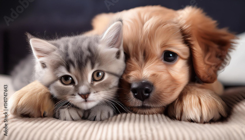 Wallpaper Mural cat and dog, Generated image Torontodigital.ca