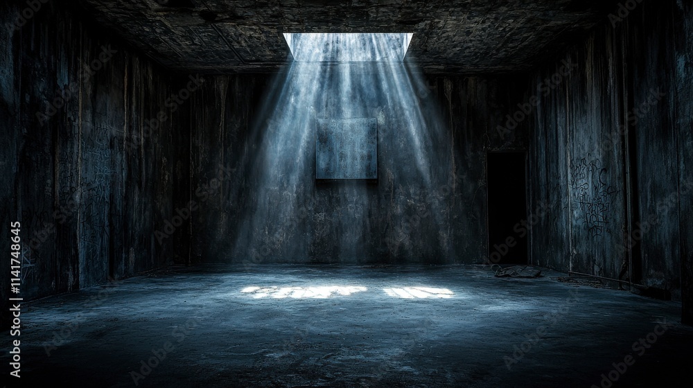 Whispers of truth in a mysterious room abandoned building dark atmosphere dim light intriguing concept Whispers of truth in a mysterious room abandoned building dark atmosphere dim light intriguing concept