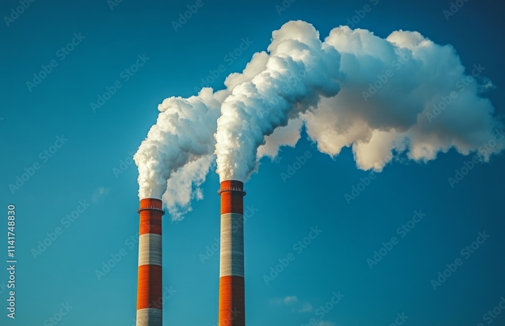 Aerial View of Coal Power Plant with Smokestacks Aerial View of Coal Power Plant with Smokestacks