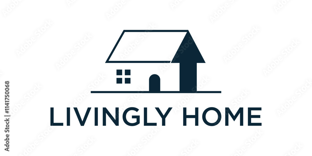 Fototapeta premium Simple house logo, simple house logo, side house logo