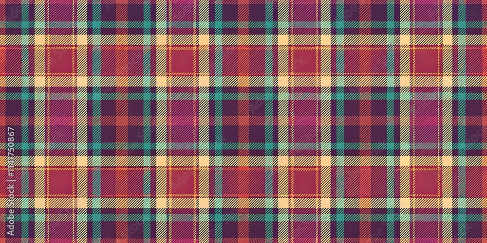 Vibrant Plaid Pattern in Autumnal Hues, Ideal for Textile Designs and Backgrounds Vibrant Plaid Pattern in Autumnal Hues, Ideal for Textile Designs and Backgrounds