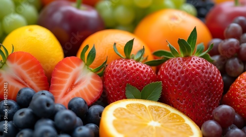 Wallpaper Mural Vibrant array of fresh fruits, perfect for healthy eating, Generative AI Torontodigital.ca