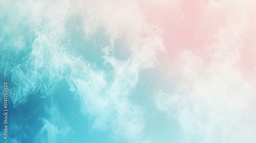 Fototapeta premium Dreamy Blue Pink Cloud Abstract Gradient, Soft Pastel Smoke Art