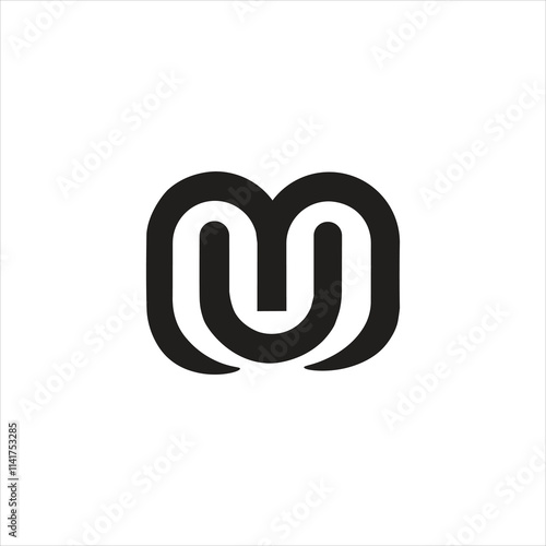 Letter Mu logo unique design, simple style modern monogram logo design