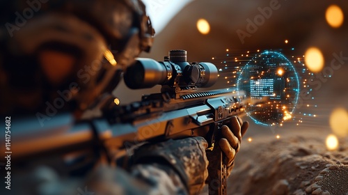 Modern Warfare Sniper Targeting Digital Data Sphere