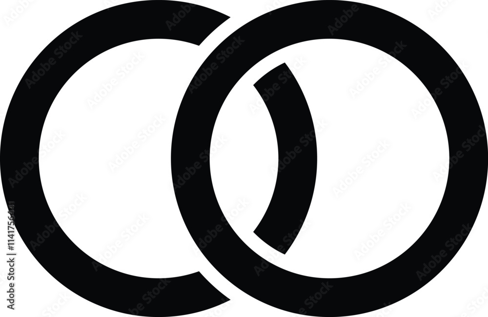 interlocking circles, rings icon. Vector illustration interlocking circles, rings icon. Vector illustration