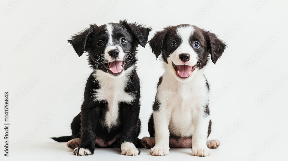 Two Adorable Puppies Sitting Together Two Adorable Puppies Sitting Together
