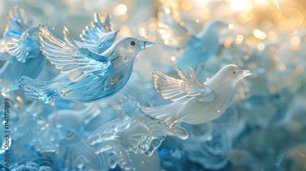 Fototapeta premium Glass Doves