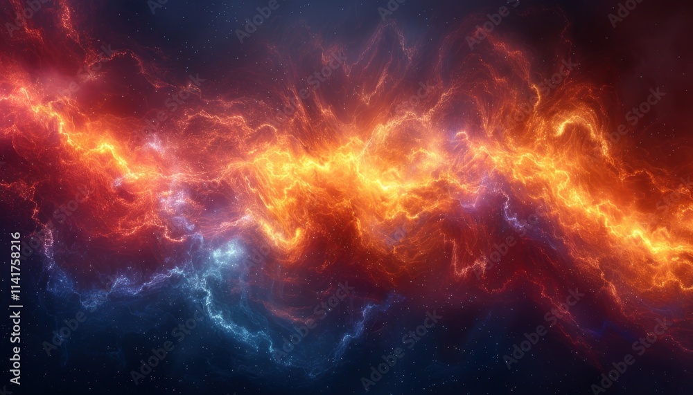 Fototapeta premium Abstract Fire and Ice Cosmic Art