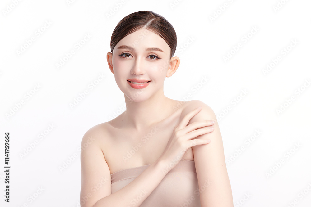 Beautiful young asian woman with clean fresh skin on white background, Face care, Facial treatment, Cosmetology, beauty and spa, Asian women portrait. Beautiful young asian woman with clean fresh skin on white background, Face care, Facial treatment, Cosmetology, beauty and spa, Asian women portrait.