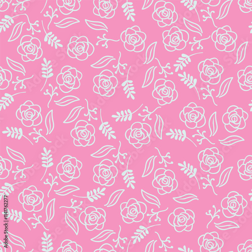 seamless pattern of flowering spring branches
