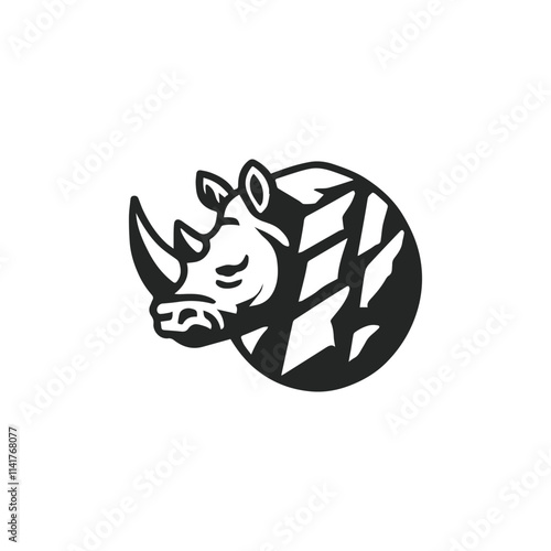 Modern rhino stone logo photo