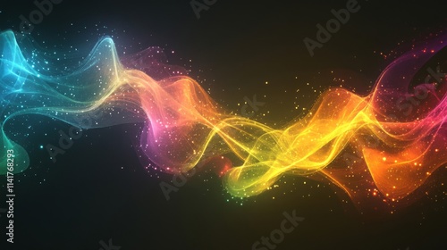 Abstract Colorful Waves of Light and Stardust