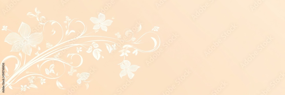 Delicate floral design on a light peach background. Delicate floral design on a light peach background.