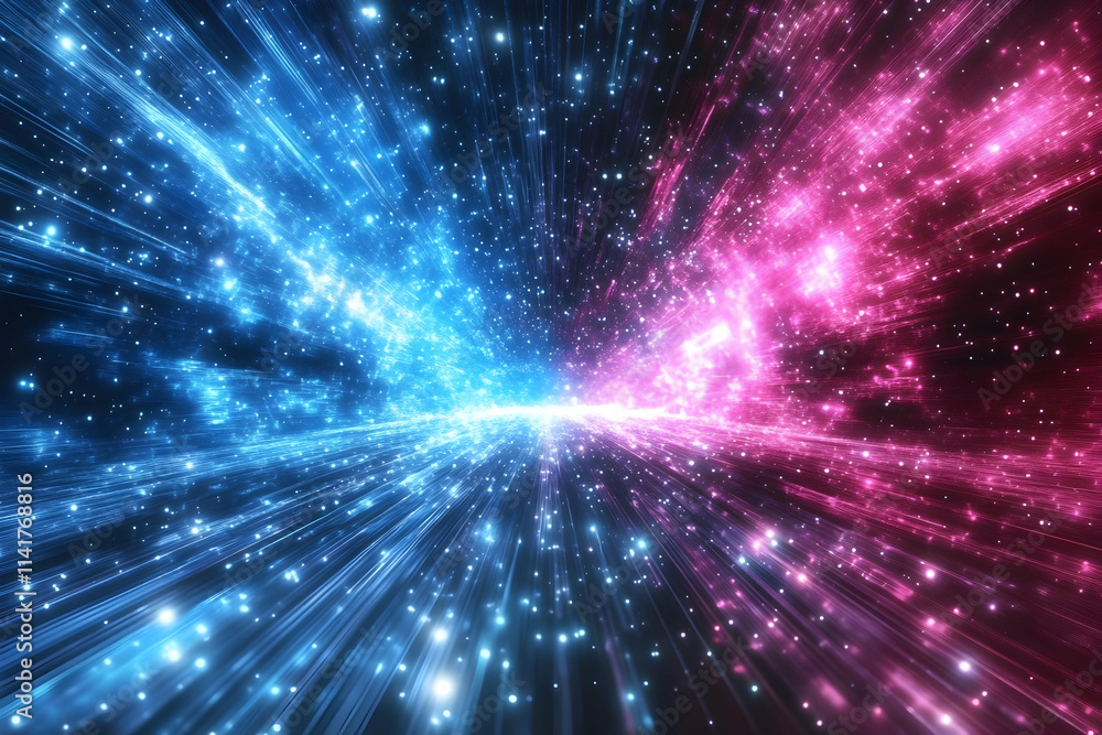 Abstract cosmic background with blue and pink nebulae. Abstract cosmic background with blue and pink nebulae.