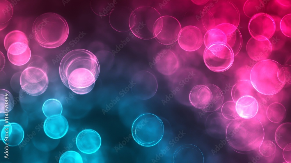 Colorful Bokeh Abstract Background, Pink Blue Light Circles Colorful Bokeh Abstract Background, Pink Blue Light Circles