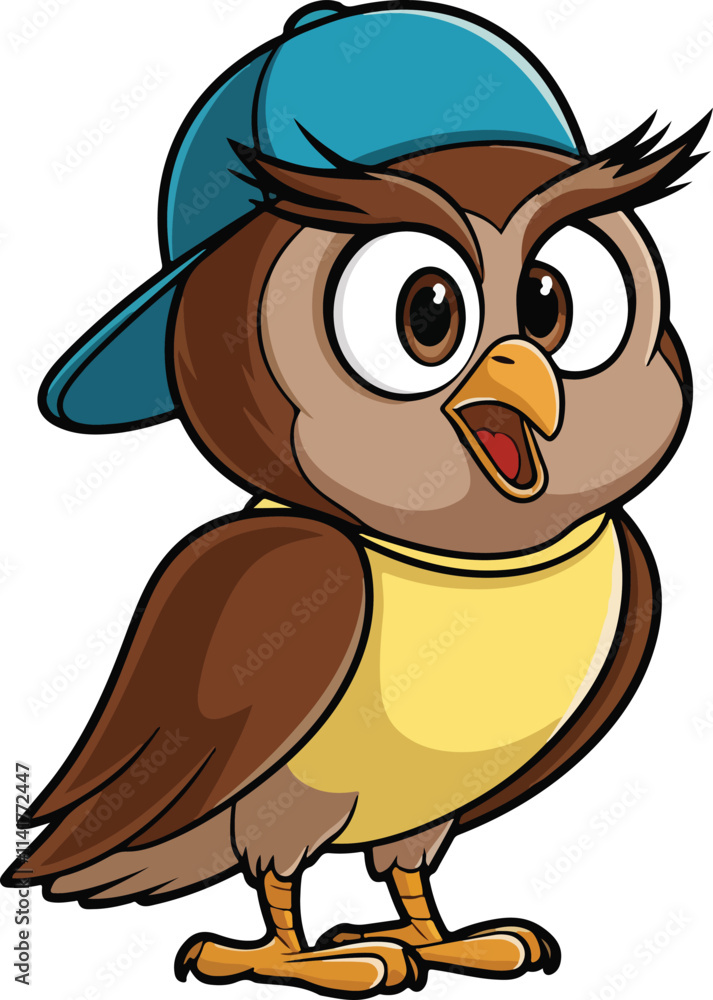 Naklejka premium owl bird funny cartoon design image