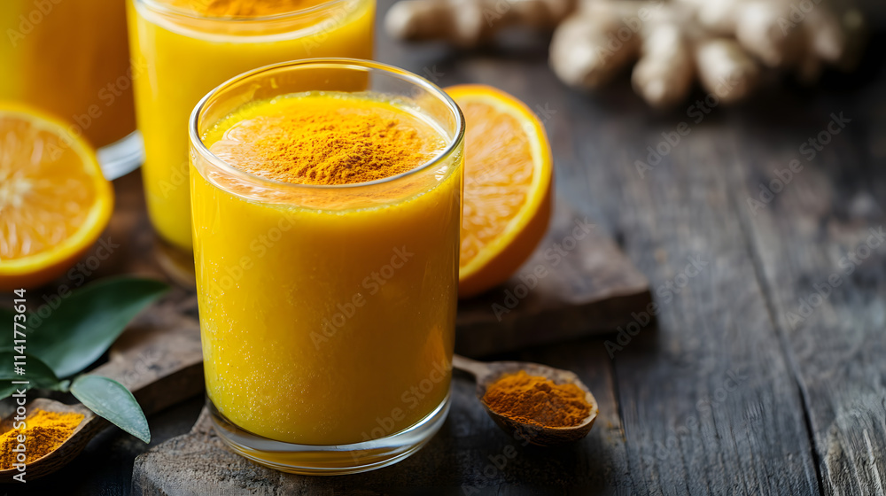 Brain nourishing food; Freshly squeezed orange juice with a sprinkle of turmeric Brain nourishing food; Freshly squeezed orange juice with a sprinkle of turmeric