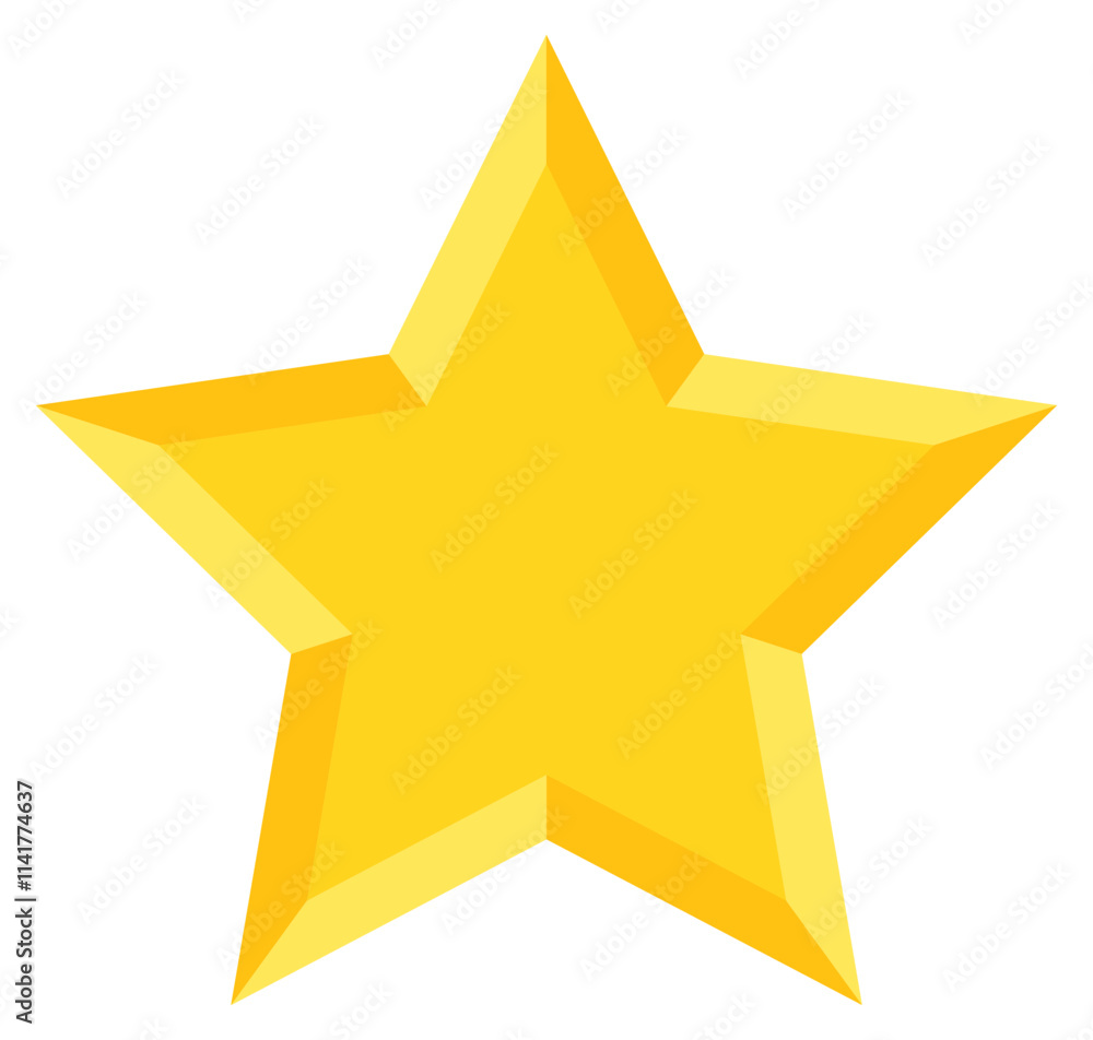 Yellow star flat vector icon isolated on white background. Yellow star flat vector icon isolated on white background.