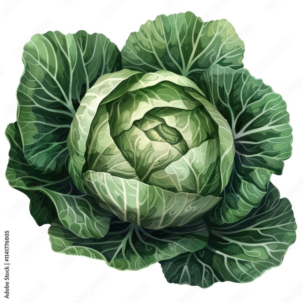 Close-up of a freshly harvested green cabbage with layered leaves, showcasing intricate textures and vibrant shades of green. Close-up of a freshly harvested green cabbage with layered leaves, showcasing intricate textures and vibrant shades of green.