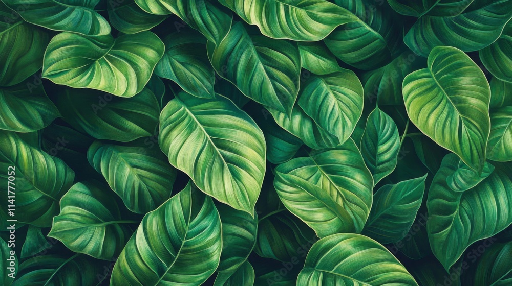 Lush Green Tropical Leaves Abundant Nature Lush Green Tropical Leaves Abundant Nature