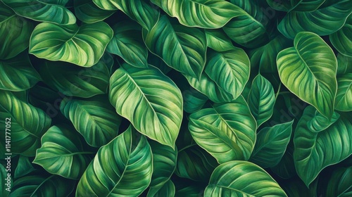 Wallpaper Mural Lush Green Tropical Leaves Abundant Nature Torontodigital.ca