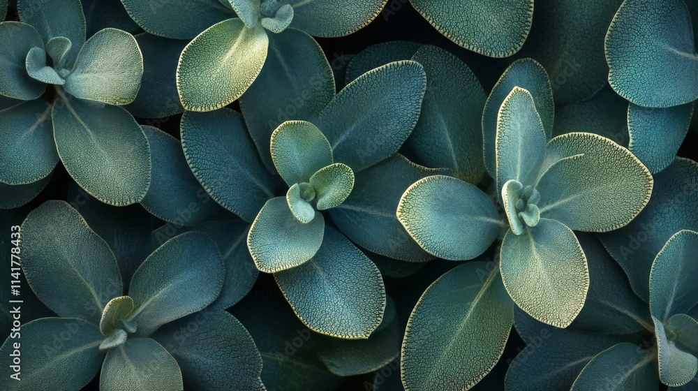 Lush Green Leaves Textured Botanical Background Lush Green Leaves Textured Botanical Background