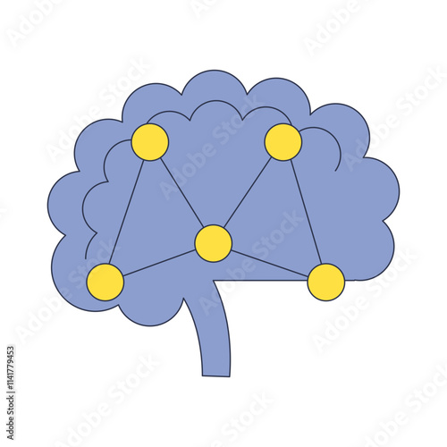 Illustration of a brain with interconnected nodes, symbolizing neural networks and connectivity.
