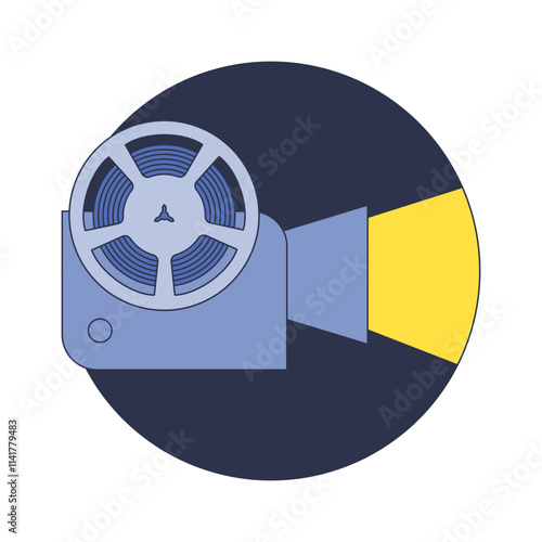 A vintage film projector casting a bright beam of light, symbolizing nostalgia and cinematic history.