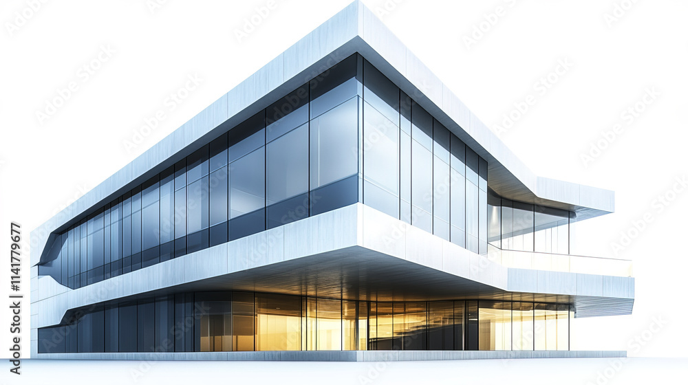 Fototapeta premium Modern house with sleek contemporary design and large glass windows