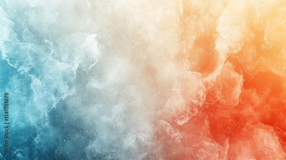 Fototapeta premium Abstract Watercolor Sky Hues Blending Blue Orange Tones