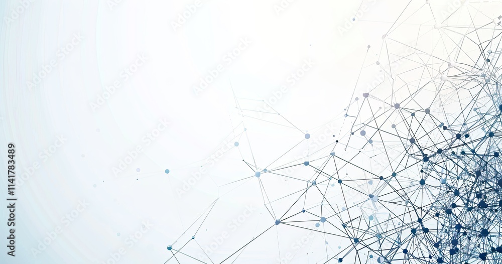 Abstract network design with interconnected nodes and lines on a light background. Abstract network design with interconnected nodes and lines on a light background.
