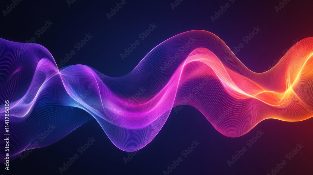 Abstract Colorful Wave Design Showing Flowing Energy Abstract Colorful Wave Design Showing Flowing Energy