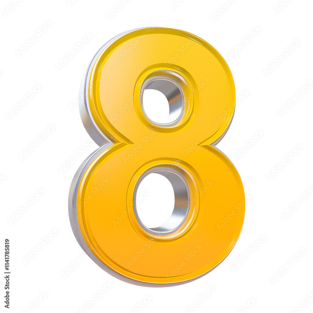 Number 8 modern 3D rendering Number 8 modern 3D rendering