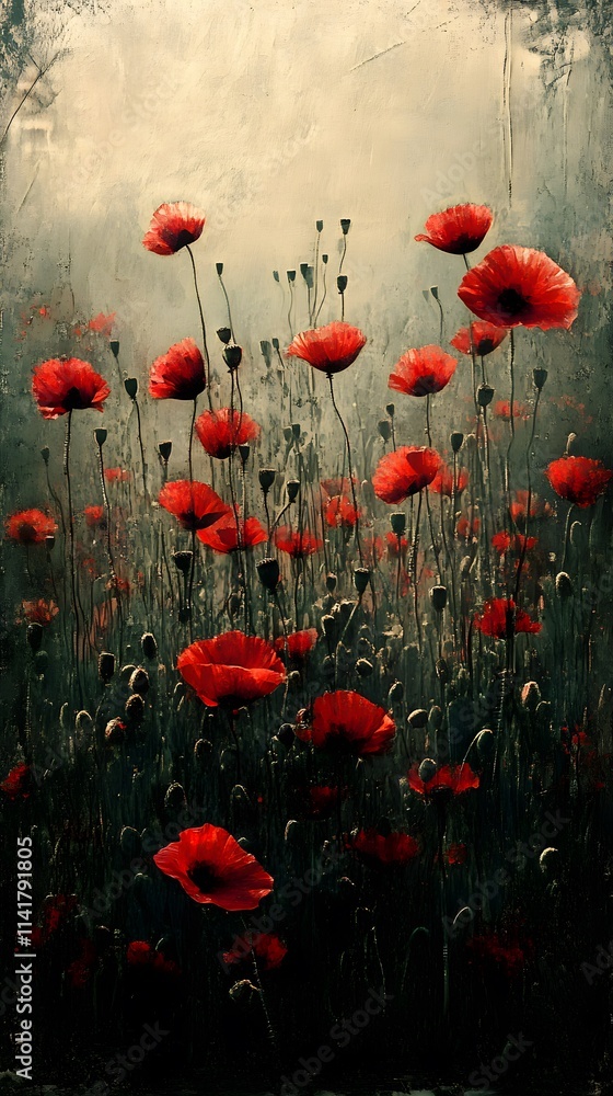 Obraz premium a poppy field in the summer