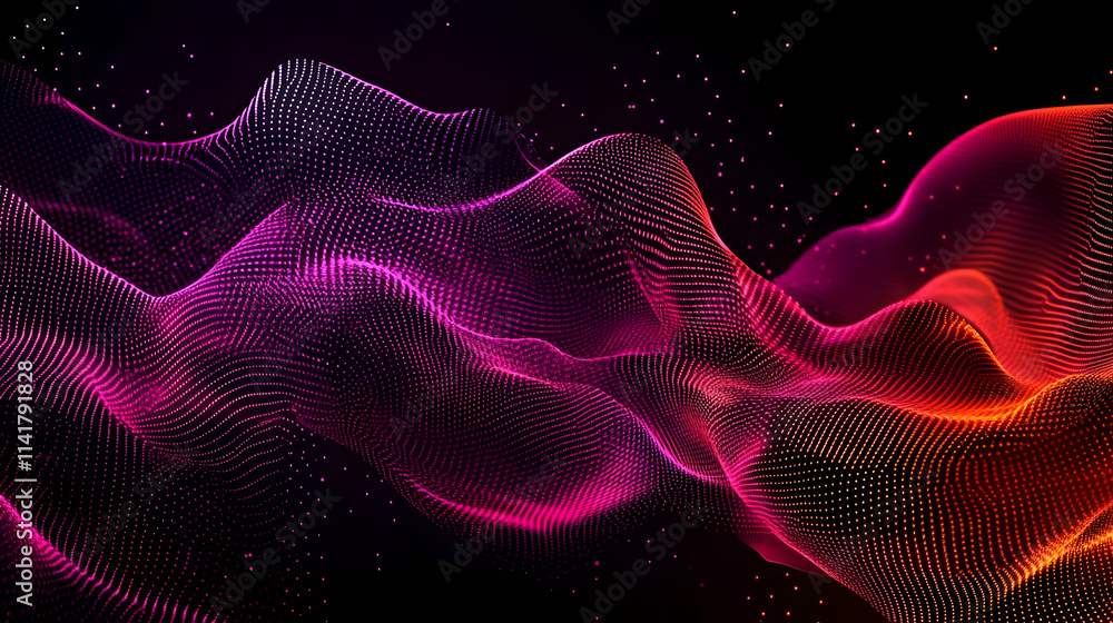 Abstract pink and orange wave particles. Abstract pink and orange wave particles.