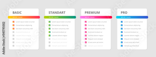 Vector Text Boxes Templates Collection. Choose Your Plan Infographic Set with Place for Your Data.